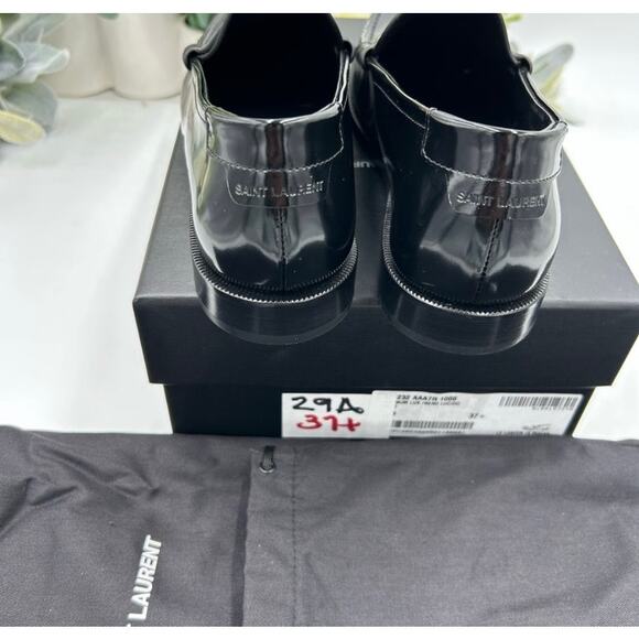 Women's Saint Laurent leather penny loafers size 37.5 made in Italy - Picture 8 of 13